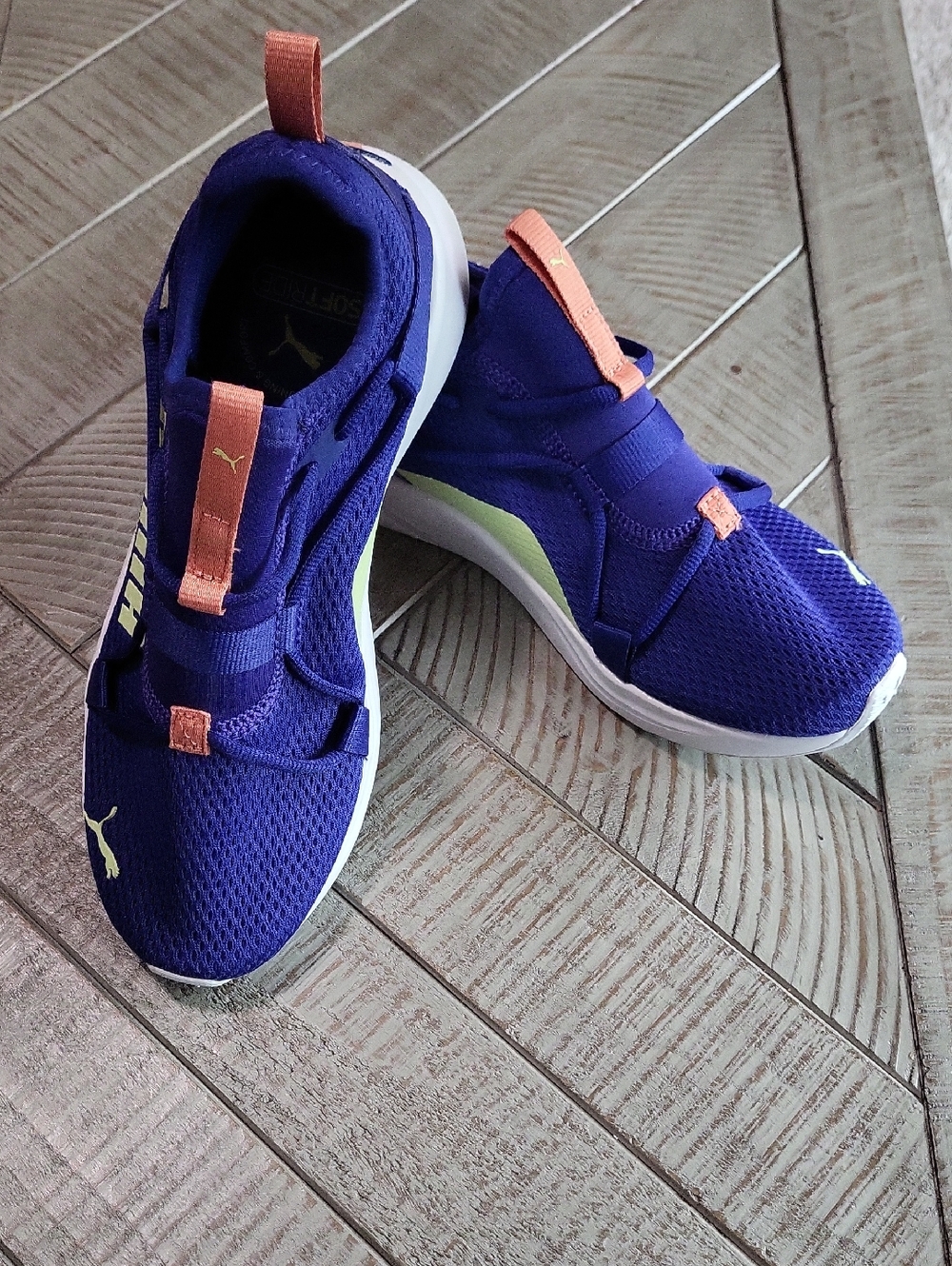 Puma Kids Slip-On Sneakers in Purple with Peach Accents